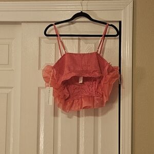 Pink flower crop top